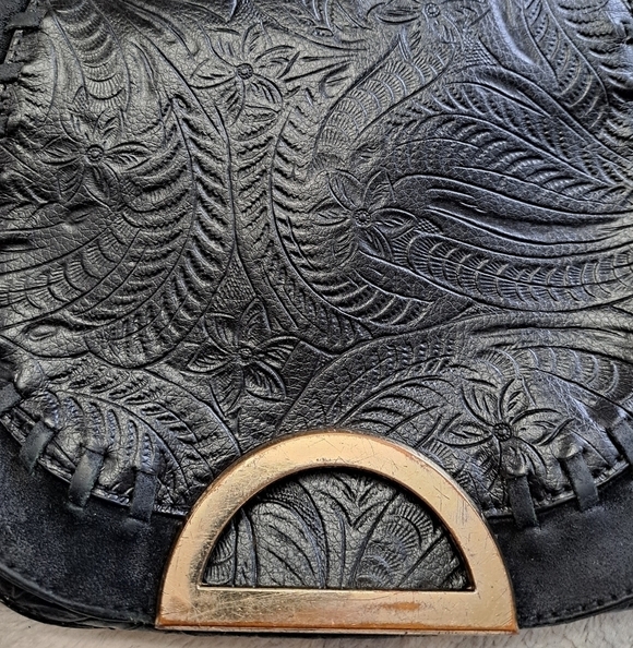 INC Concepts Black Maraa Ring Saddle Bag - Picture 2 of 7